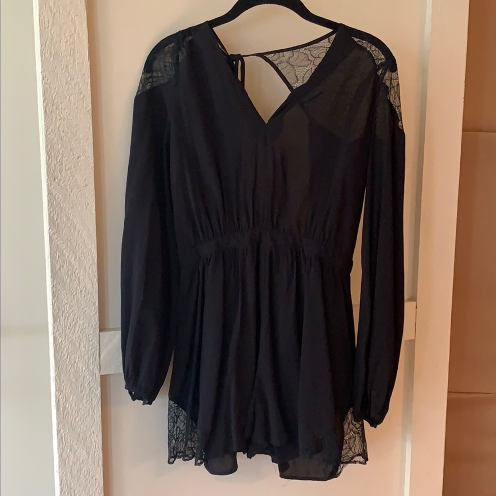 Black long sleeve romper
